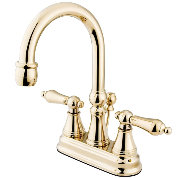 4" Centerset Bathroom Faucet, Polished Brass